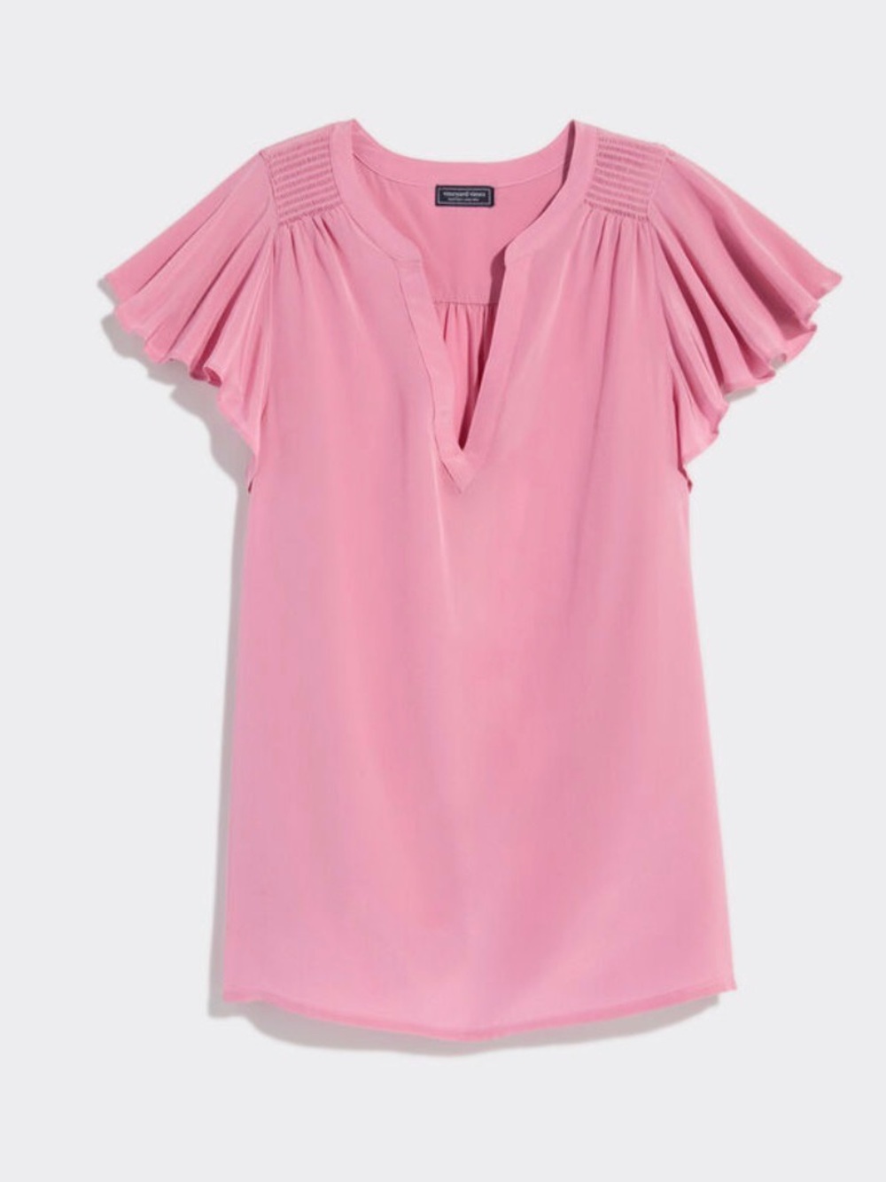🌸NWT Vineyard Vines Pink Split-Neck Flutter Sleeve Tunic